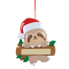 Load image into Gallery viewer, Personalized Christmas Gift Ornament Sloth Family 1