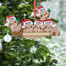 Load image into Gallery viewer, Personalized Christmas Gift Ornament Sloth Family 5