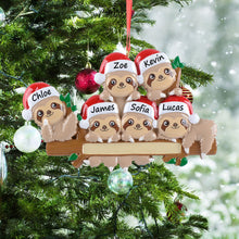 Load image into Gallery viewer, Personalized Christmas Ornament Gift Sloth Family 6