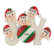 Load image into Gallery viewer, Personalized Christmas Gift Christmas Tree decor Ornament for Family of 5 JOY