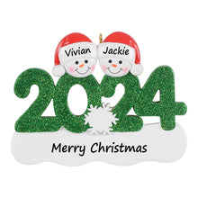Load image into Gallery viewer, Personalized Christmas Ornament Snowman Year 2024 Family 2