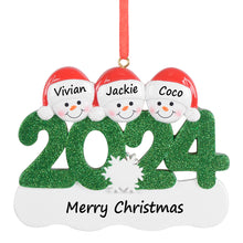 Load image into Gallery viewer, Customize Christmas Family Ornament 2024 Snowman Family 3