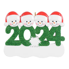 Load image into Gallery viewer, Personalized Christmas Ornament Snowman Year 2024 Family 4