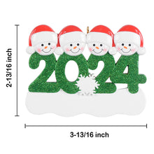 Load image into Gallery viewer, Personalized Christmas Ornament Snowman Year 2024 Family 4