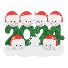 Load image into Gallery viewer, Personalized Christmas Ornament Snowman Year 2024 Family 6