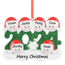 Load image into Gallery viewer, Personalized Christmas Ornament Snowman Year 2024 Family 6