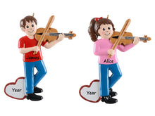 Load image into Gallery viewer, Personalized Christmas Ornament Violin Girl/Boy