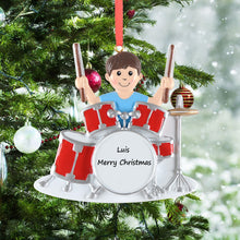 Load image into Gallery viewer, Personalized Ornament Christmas Gift for Drum Boy
