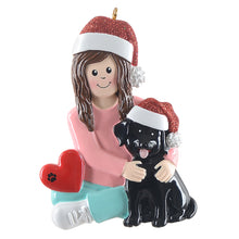 Load image into Gallery viewer, Personalized Ornament Dog Mom Christmas Ornament Black