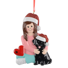 Load image into Gallery viewer, Personalized Ornament Dog Mom Christmas Ornament Black