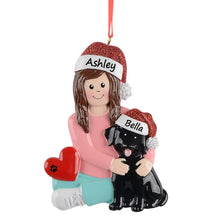 Load image into Gallery viewer, Personalized Ornament Dog Mom Christmas Ornament Black