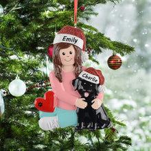 Load image into Gallery viewer, Personalized Ornament Dog Mom Christmas Ornament Black