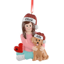 Load image into Gallery viewer, Customized Christmas Ornament for Dog Moms Brown