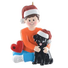 Load image into Gallery viewer, Christmas Pet Ornament Personalized Dog Dad Holiday Ornament Black