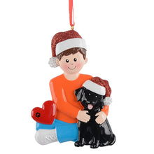 Load image into Gallery viewer, Christmas Pet Ornament Personalized Dog Dad Holiday Ornament Black