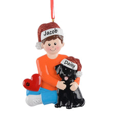 Load image into Gallery viewer, Christmas Pet Ornament Personalized Dog Dad Holiday Ornament Black