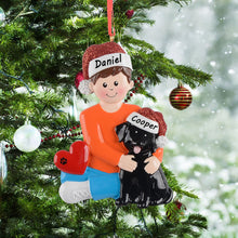 Load image into Gallery viewer, Christmas Pet Ornament Personalized Dog Dad Holiday Ornament Black