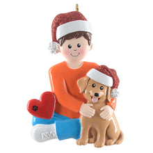 Load image into Gallery viewer, Christmas Pet Ornament Personalized Dog Dad Holiday Ornament Brown
