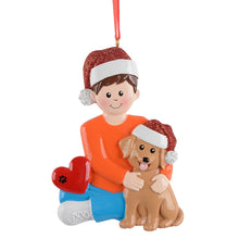 Load image into Gallery viewer, Christmas Pet Ornament Personalized Dog Dad Holiday Ornament Brown
