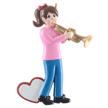 Load image into Gallery viewer, Personalized Christmas Ornament for Girl Trumpet Players