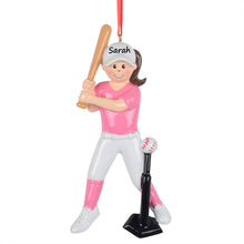 Load image into Gallery viewer, Personalized Baseball Girl Ornament Ideal Christmas Keepsake for Sports Fans