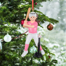 Load image into Gallery viewer, Personalized Baseball Girl Ornament Ideal Christmas Keepsake for Sports Fans