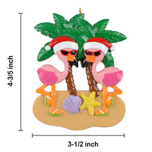 Load image into Gallery viewer, Personalized Holiday Ornament Gift Christmas New Couple Ornament Beach Flamingo