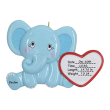 Load image into Gallery viewer, Maxora Personalized Ornament Baby Elephant