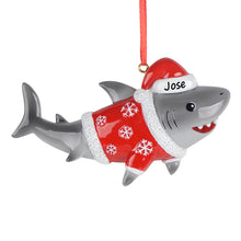 Load image into Gallery viewer, Personalized Shark Christmas Ornament Custom Holiday Decoration