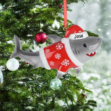Load image into Gallery viewer, Personalized Shark Christmas Ornament Custom Holiday Decoration