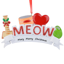 Load image into Gallery viewer, Personalized Christmas Pet Ornament MEOW/WOOF