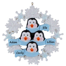 Load image into Gallery viewer, Customize Christmas Gift Penguin with Snowflake Family 4