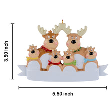 Load image into Gallery viewer, Christmas Tree Ornament Personalized Ornament Reindeer Family 6