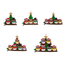 Load image into Gallery viewer, Personalized Christmas Gift for Family Owl Ornament