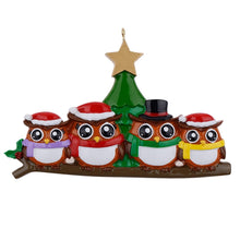 Load image into Gallery viewer, Personalized Christmas Gift for Family Owl Ornament