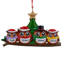 Load image into Gallery viewer, Christmas Gift Customize Decoration Ornament Owl Family 4