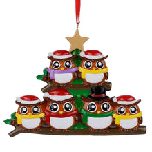 Load image into Gallery viewer, Personalized Christmas Gift for Family Owl Ornament