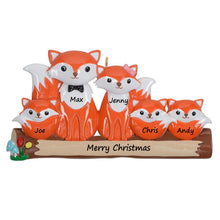 Load image into Gallery viewer, Personalized Gift Christmas Tree Decoration Ornament Fox Family 5