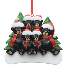 Load image into Gallery viewer, Customize Gift Family 6 Christmas Ornament Black Bear