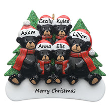 Load image into Gallery viewer, Customize Gift Family 6 Christmas Ornament Black Bear