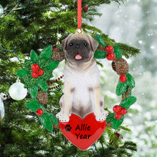 Load image into Gallery viewer, Personalized Christmas Tree Decoration Pet Ornament Dog Pug