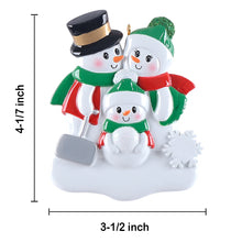 Load image into Gallery viewer, Personalized Christmas Gift for Family 3 Shovel Snowman