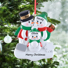 Load image into Gallery viewer, Personalized Christmas Gift for Family 3 Shovel Snowman