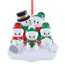 Load image into Gallery viewer, Personalized Christmas Ornament Shovel Snowman Family 5