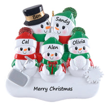 Load image into Gallery viewer, Personalized Christmas Ornament Shovel Snowman Family 5