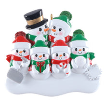 Load image into Gallery viewer, Personalized Ornament Christmas Gift Shovel Snowman Family 6