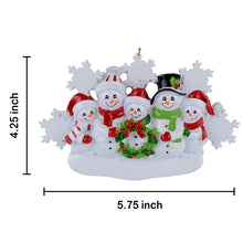 Load image into Gallery viewer, Christmas Ornament Personalized gift Snowflake Snowman Family 5