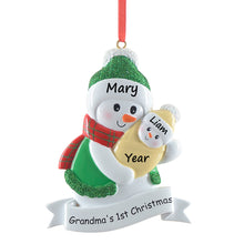 Load image into Gallery viewer, Personalized Ornament Holiday Keepsake Grandma's 1st Christmas