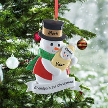Load image into Gallery viewer, 2024 Personalized Grandpa's 1st Christmas Ornament Holiday Memory