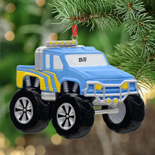 Load image into Gallery viewer, Personalized Christmas Gift for Boy Monster Truck Blue/Green/Red